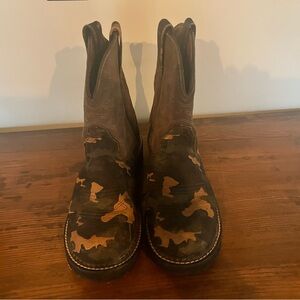 Ariat Brown and Tan Camouflage Western Boots